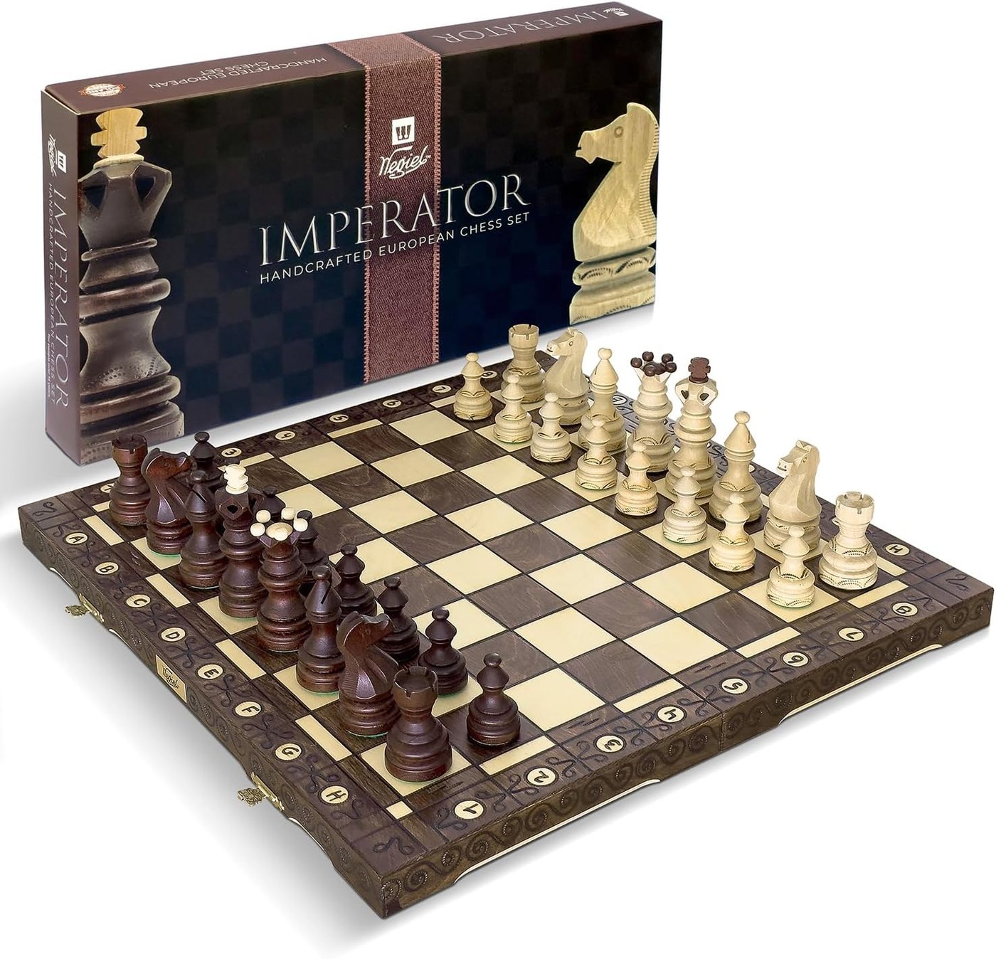 Heirloom wooden chess set